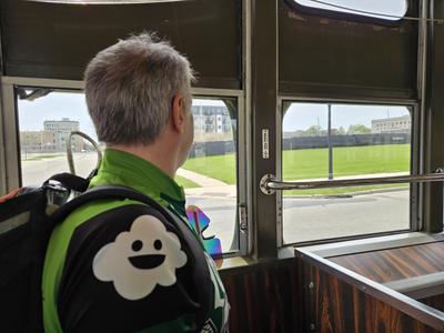 Tom on the streetcar