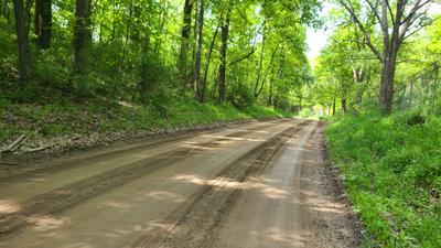 Unpaved back roads